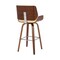 Armen Living Tyler 30" Bar Height Swivel Cream Faux Leather and Walnut Wood Bar Stool LCTYBACRWA30 - alternate 10